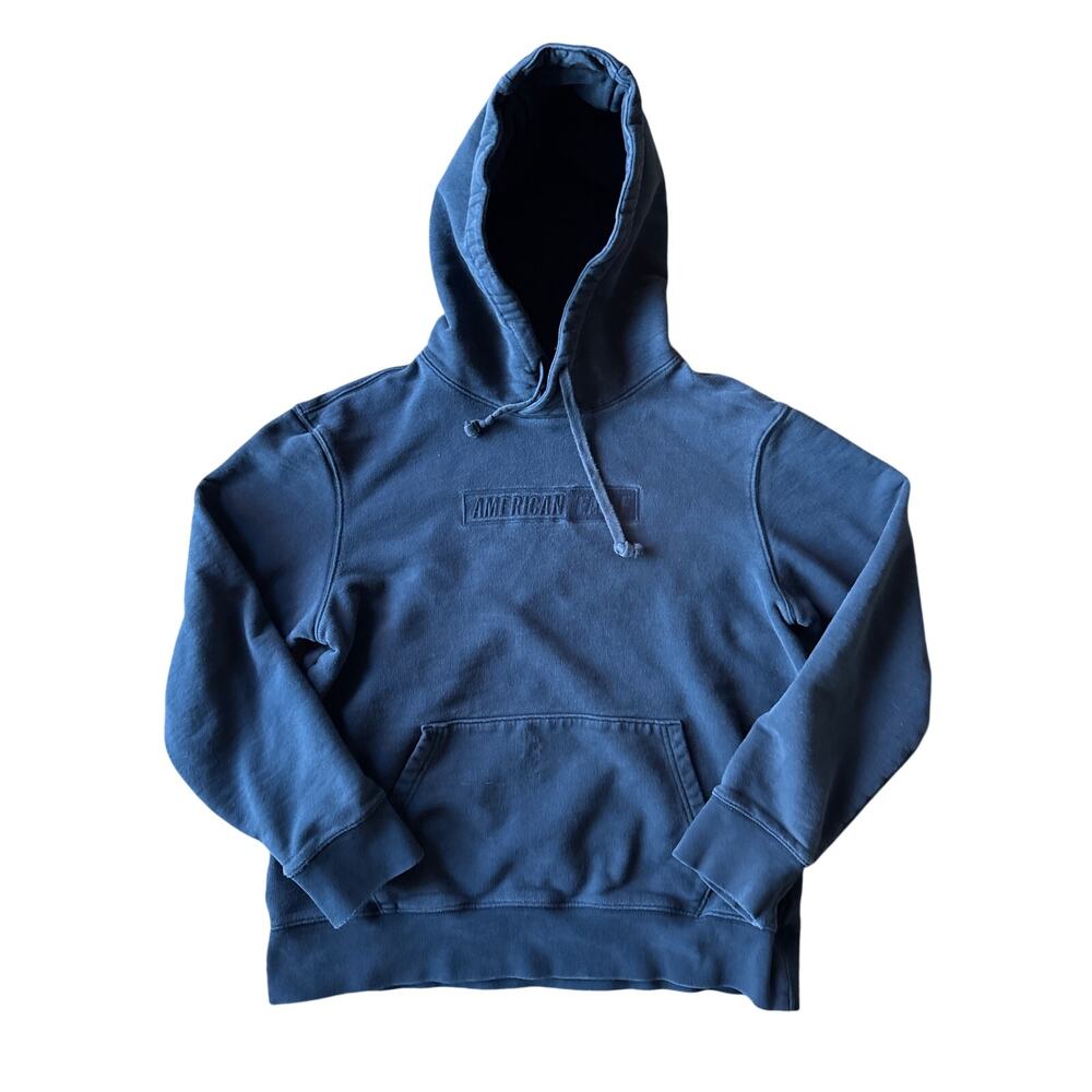 American Eagle Navy on Navy Embroidered Logo Center Hit Medium Hoodie